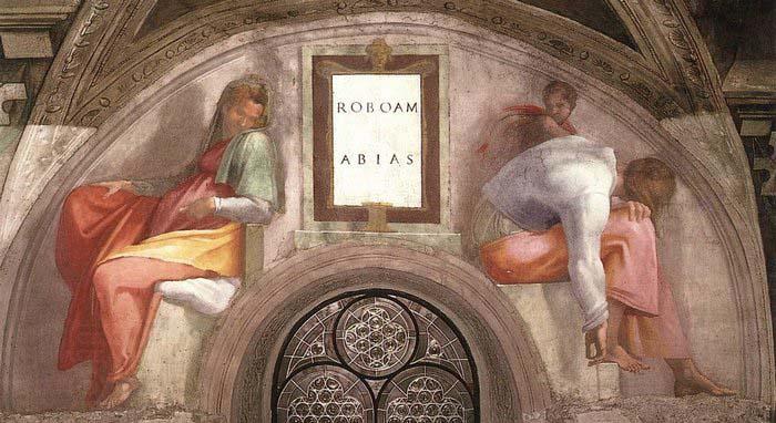 Michelangelo Buonarroti Rehoboam - Abijah oil painting picture
